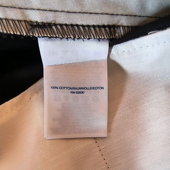 Lands' End Chino Pants Men’s 38x33 Black Straight Traditional Fit Khakis Creased - Picture 4 of 5